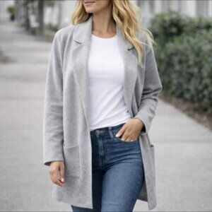 J. Crew oversized open front heather gray cardigan NWT Women's M pockets